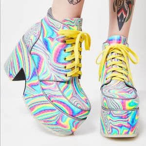 Dollskill Totally Trippin Reflective Platforms💚